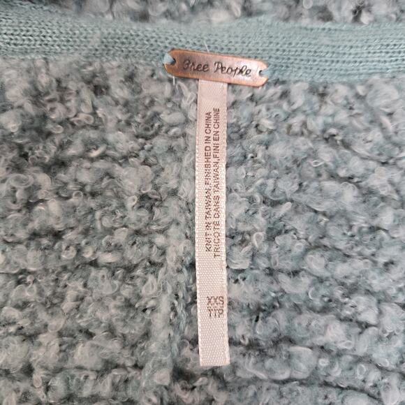 Free People BFF Cozy Oversized Cardigan Sweater XXS XS S Light Blue Slouchy Boho - Picture 5 of 11
